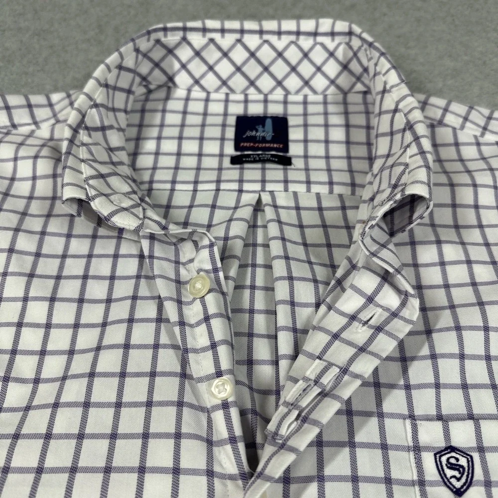 Johnnie O Men's PrepFormance Purple Plaid Button Down Stretch Shirt XXL